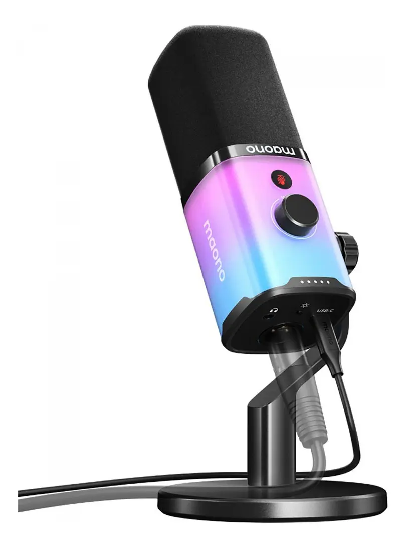 Microfono Gamer Maono Pd100x Rgb Streamer Usb Xlr Cardioide Negro