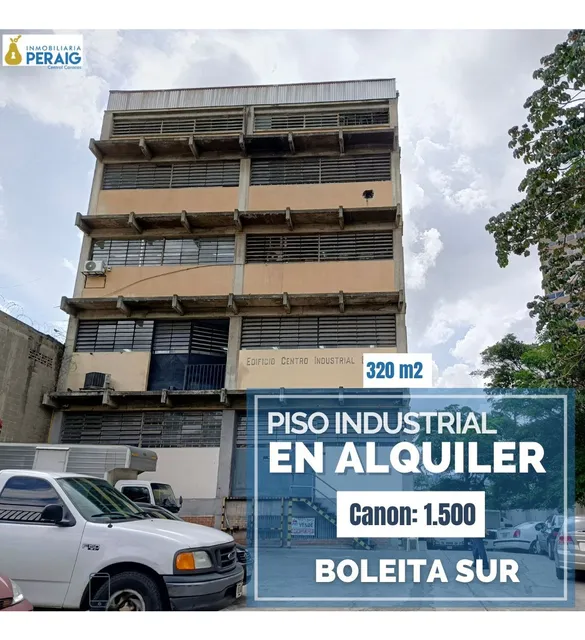 Alquiler / Galpon- Piso Industrial /boleita Sur/ 320 M² / 2 Ofic/ 2 Baño/ 2 Pe.