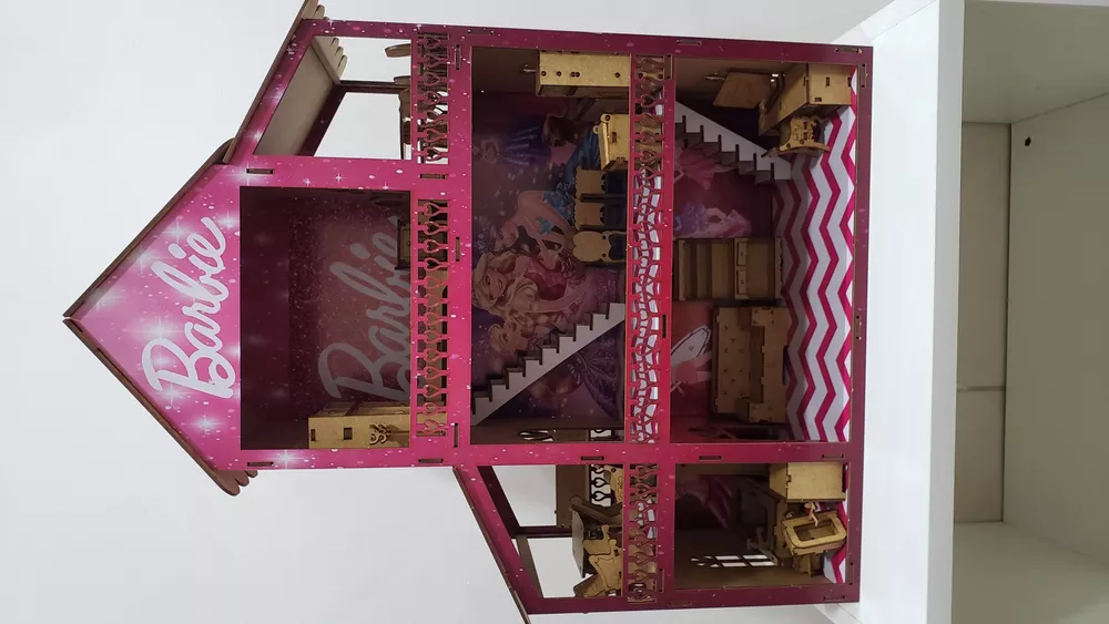 Casinha Boneca Barbie Mdf Grande + 36 Móveis + Parque no Shoptime