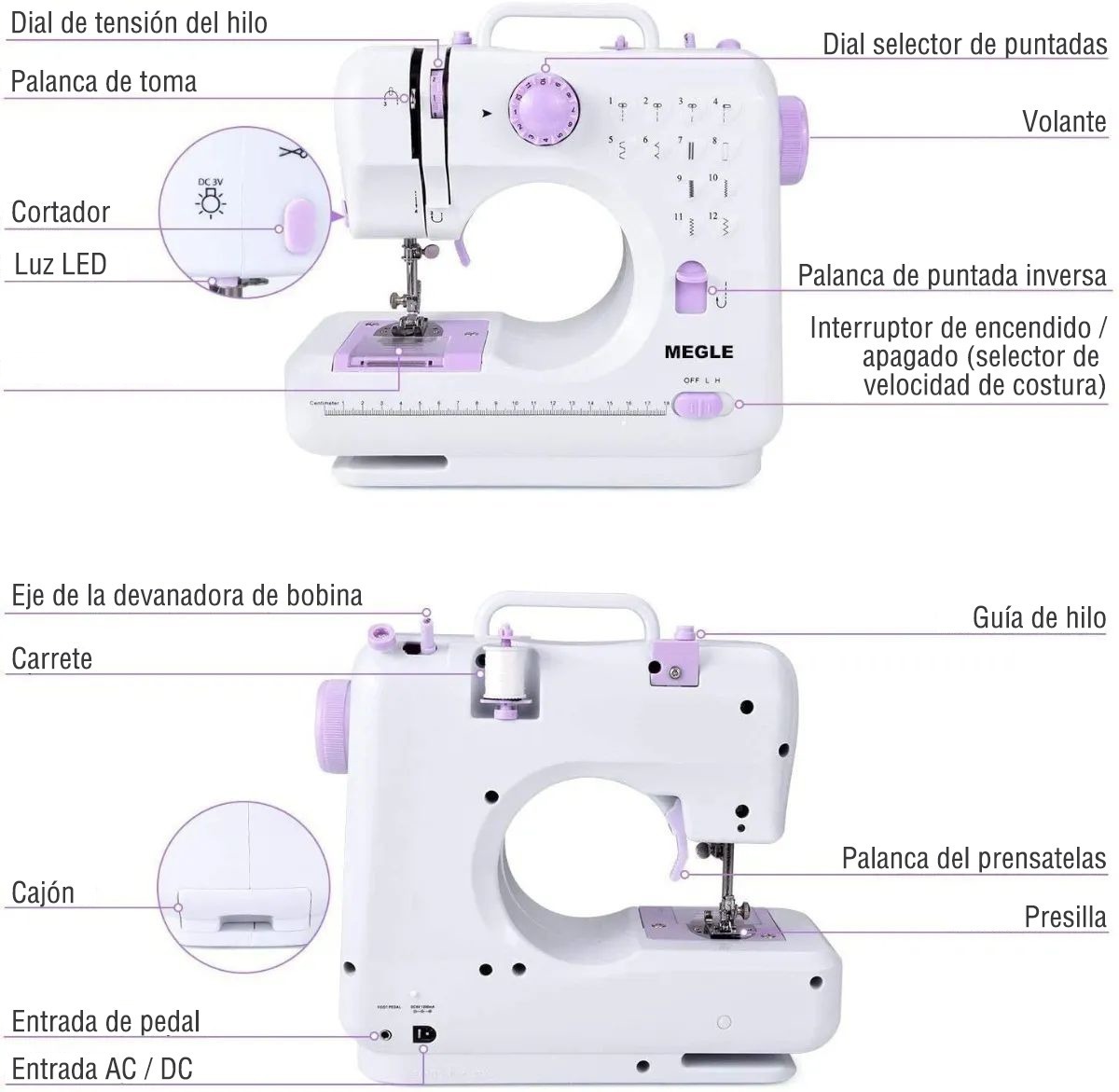 Multifunción Máquina De Coser Portátil Y Eléctrica | Meses sin intereses