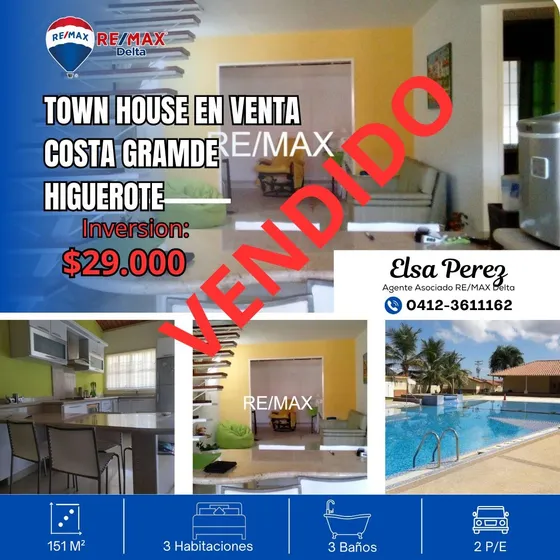 Vendo Hermoso Town House En  Urbanizacion Costa Grande Higuerote.