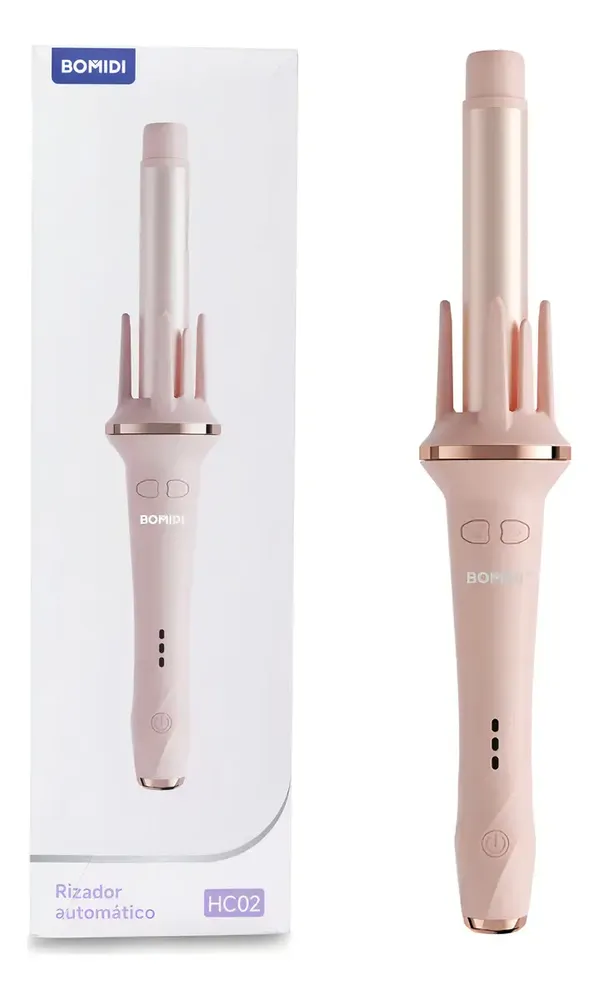 Rizador Automático De Cabello Rosado Bomidi Hc02, Cerámica, 2 Modos Ondulado, Temperatura Ajustable