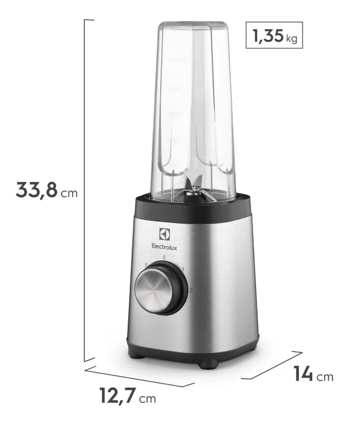 Liquidificador Sportblender Electrolux 2 garrafas vitaminas sucos shakes academia BPA free duas velocidades e pulsar 320W BSE20 inox preto - Imagem 2