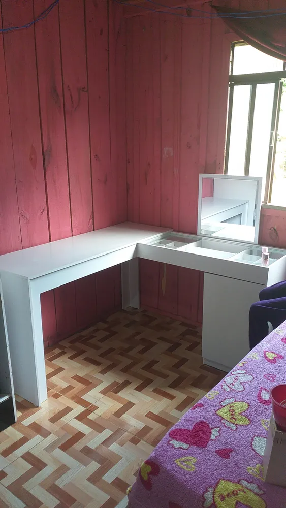 Escrivaninha Penteadeira Camarim Com Espelho Möbler Star Cor Bege - Imagem 3