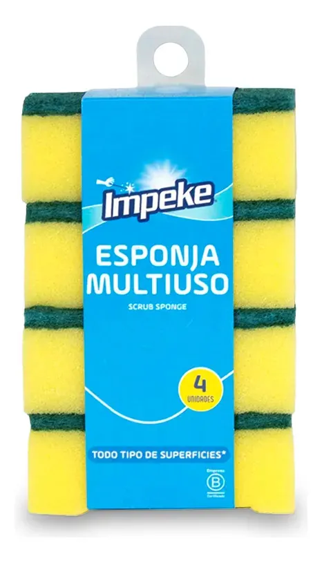 ESPONJA PACKS 4 UNIDADES IMPEKE