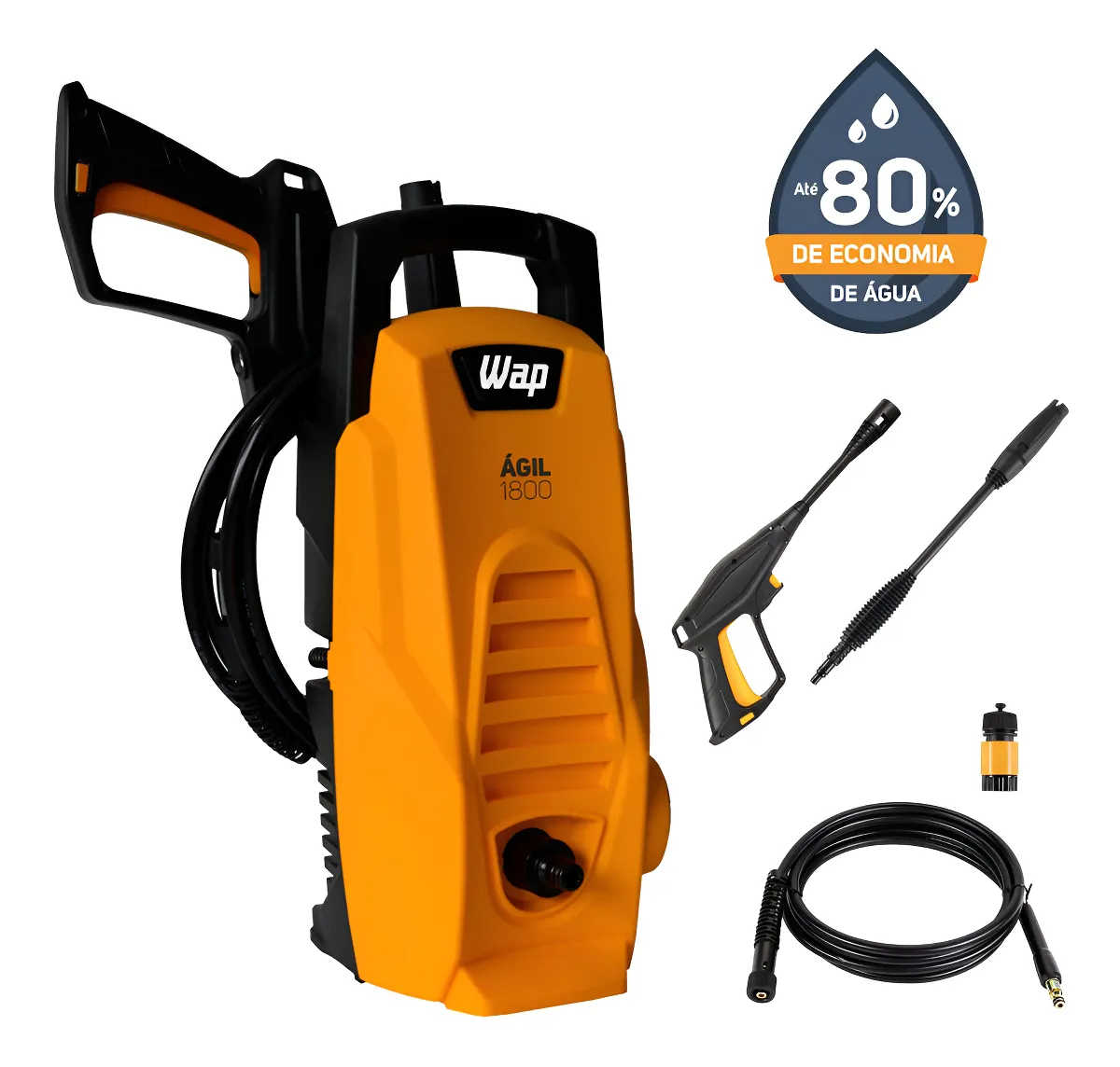 Lavadora De Alta Pressão 1400w 1300psi 300l/h Wap Ágil 1800