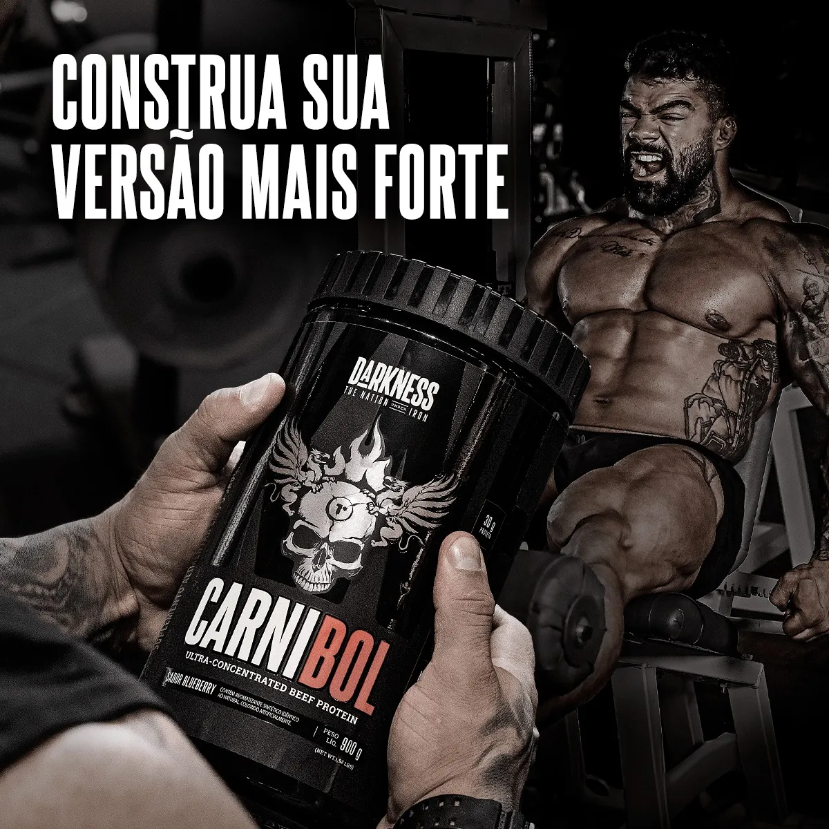 Whey Proteína de Carne Carnibol Blueberry 900g Darkness - Imagem 4