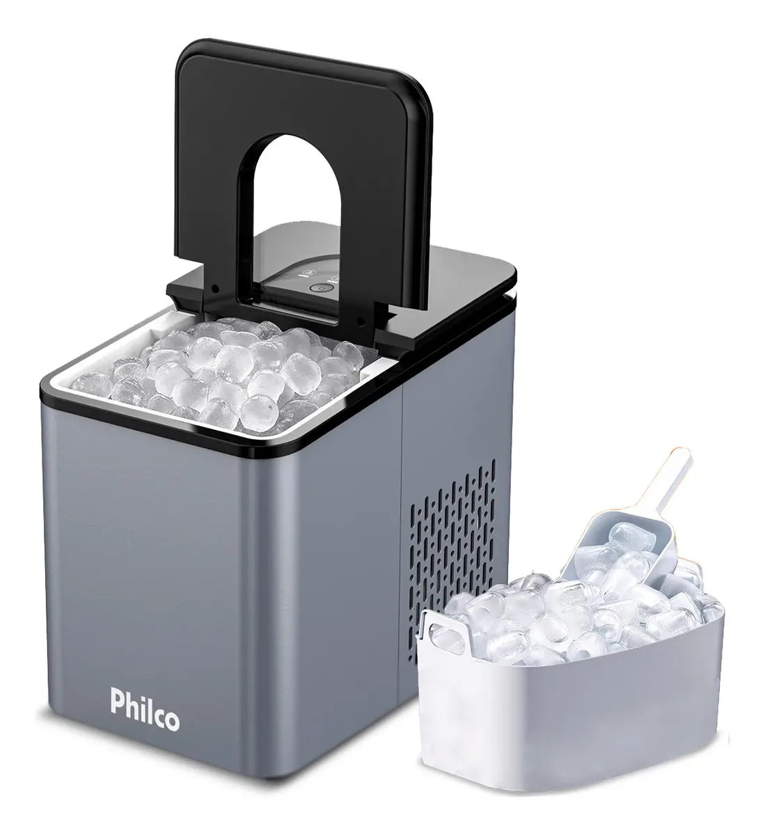 Máquina De Gelo Turbo Ice Philco Pmg12a Cinza E Preto