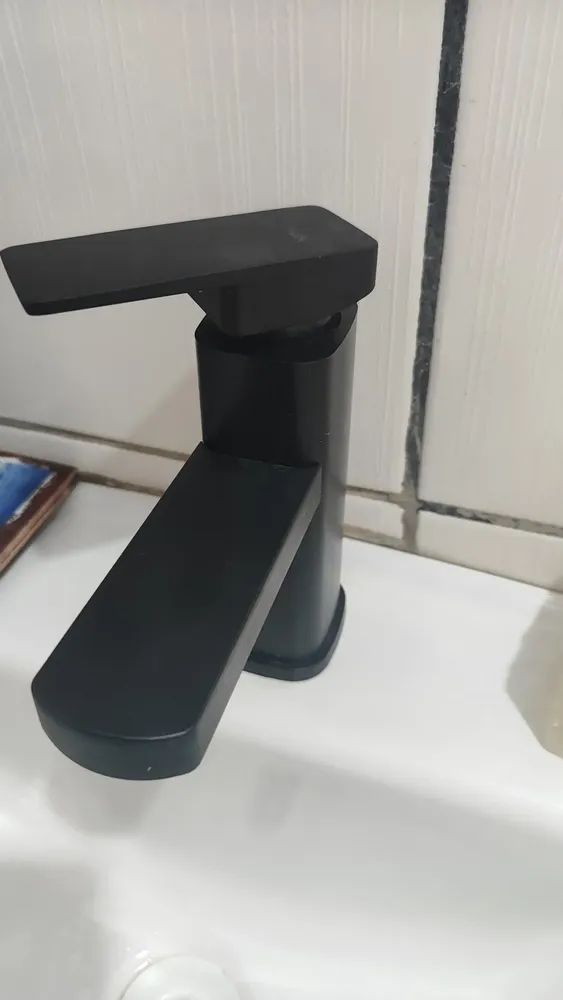 Torneira Para Banheiro Preto Fosco Água Fria ABS Com Arejador Alta Durabilidade Instalação Em Bancada Fácil Limpeza E Alta Durabilidade Fc-138 Via Flix - Imagem 2