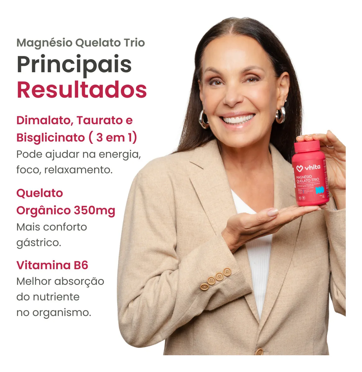 Magnésio Dimalato Quelato Vhita 3 Em 1 60 Caps - 2 Potes - Imagem 3