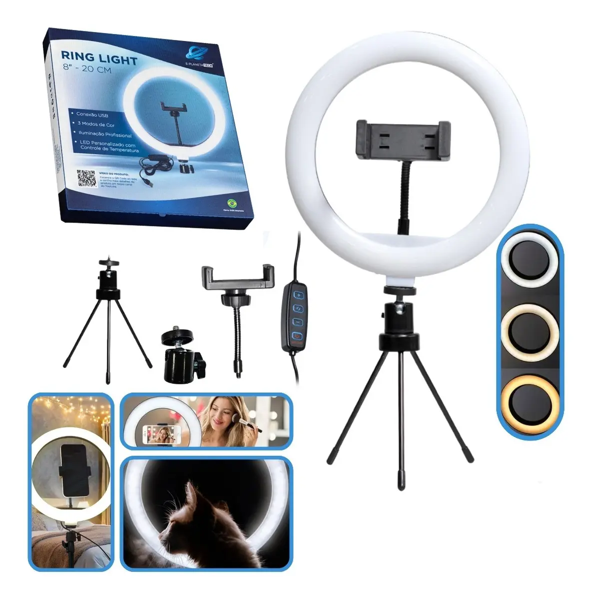 Ring Light USB para chamadas e vídeos simples
