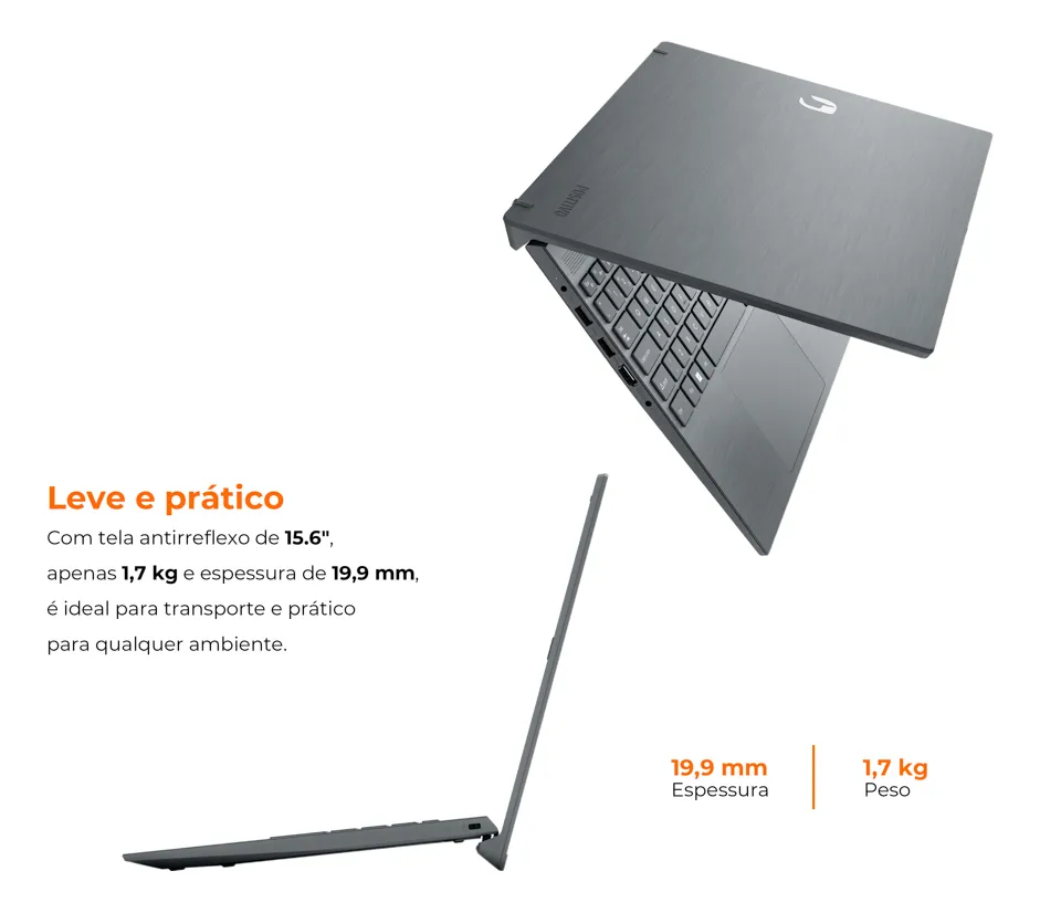 Notebook Positivo Vision C15 Lumina Bar Celeron 4gb 128gb Emmc Tela 15 Hd Antirreflexo Windows 11 Tecla Link Cinza - Imagem 2