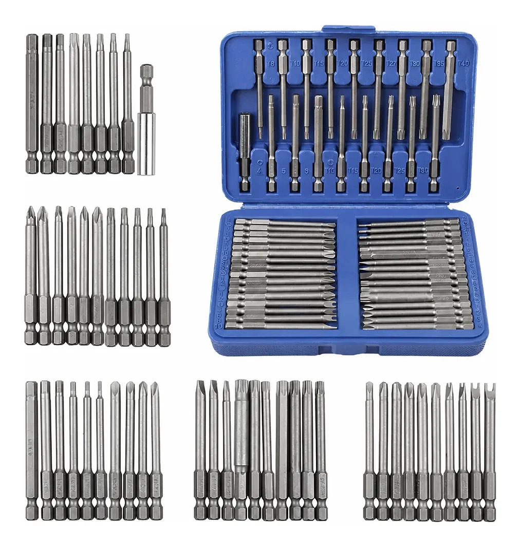 Jogo De Bits Parafusadeira Aço 50 Peças Magnético Ponteira
