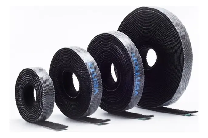 Tira Organizadora De Cable VENTION - Cinta con Velcro Autoadhesivo - 3 Metros Color Negro Premium -…