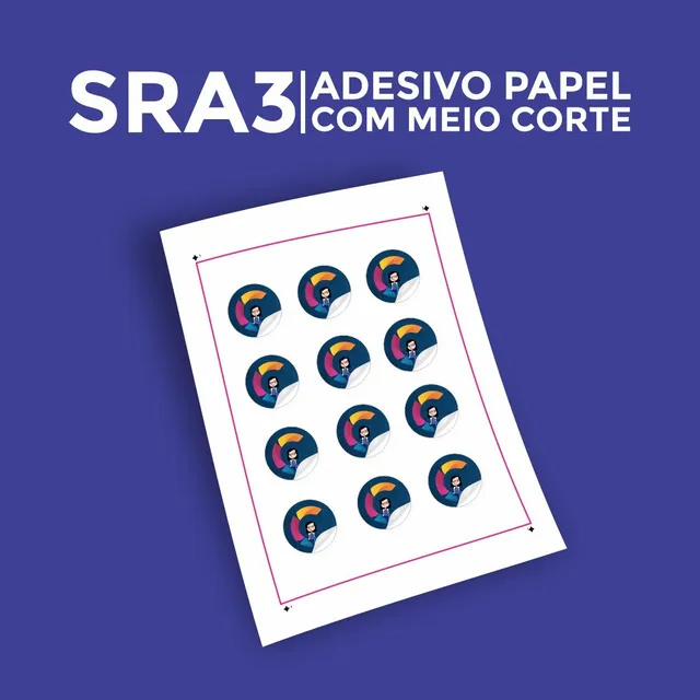 Folha De Papel Adesivo - Com Corte Personalizado