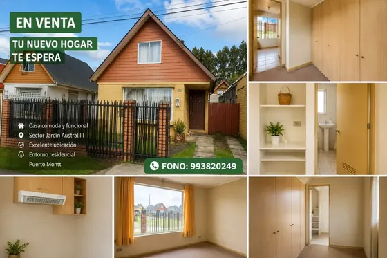 Venta Casa Puerto Montt Sector Residencial Jardin Austral