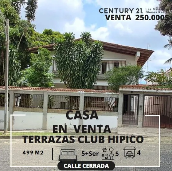 Venta De Casa Terrazas Club Hipico / Baruta Calle Cerrada