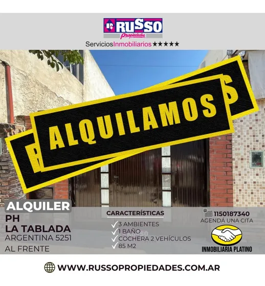 Alquiler Ph 3 Ambientes Tablada
