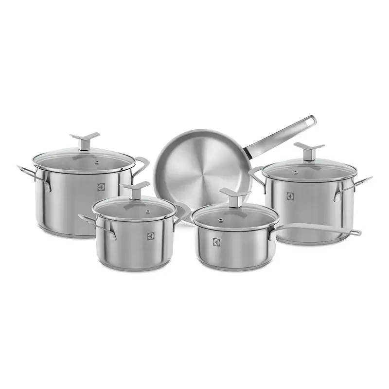 Jogo De Panelas Inox  Com Fundo Triplo 5 Peças Electrolux Aço Inoxidável