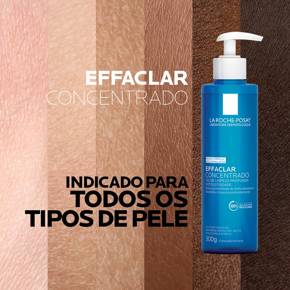Gel De Limpeza Facial Effaclar Concentrado 300g La Roche Posay - Imagem 3