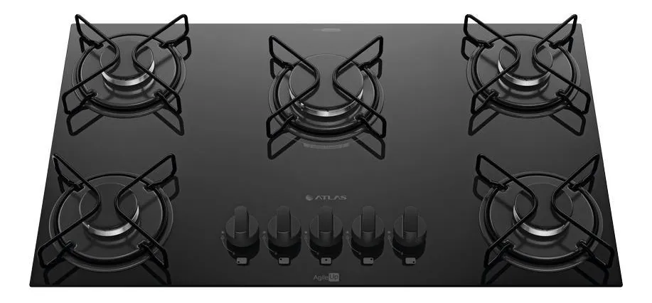 Cooktop 5 Bocas Mesa De Vidro Atlas Agile Up Bivolt