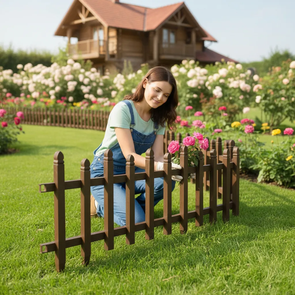 Kit 5 Cerquinhas Decorativas Jardim 60cm Plástico Resistente Tabaco - Imagem 2