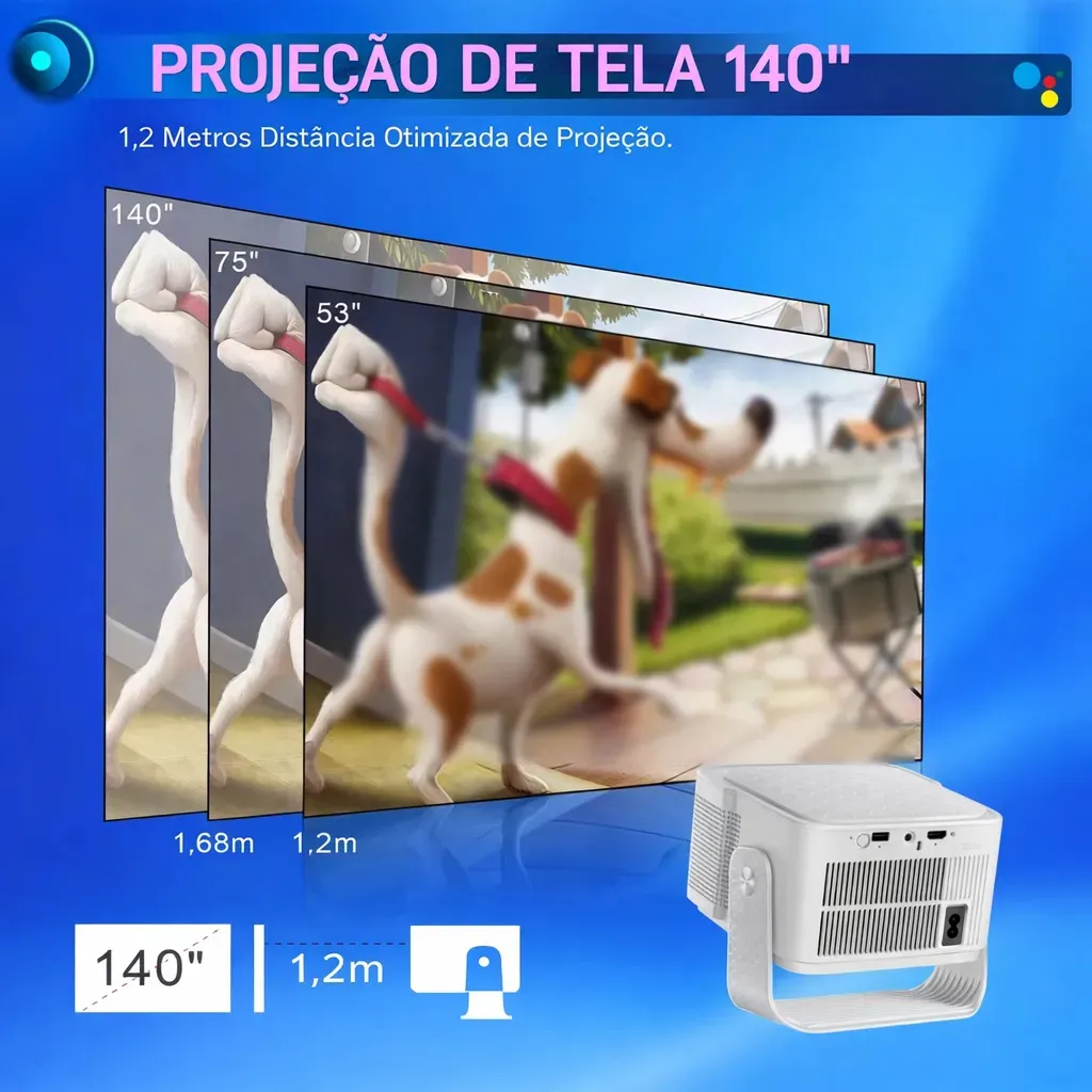 Projetor Hy350 Max Android Smart 8000lm Full Hd Bluetooth Branco 127/220v