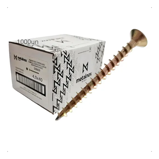 1000un Parafuso Chipboard Madeira Cabeça Chata Especial 4x40
