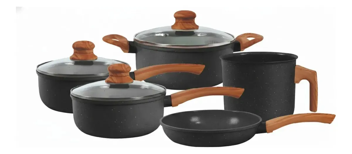 Jogo De Panelas Cerâmico Triplo Indução Tuut Ecoglid 5 Peças