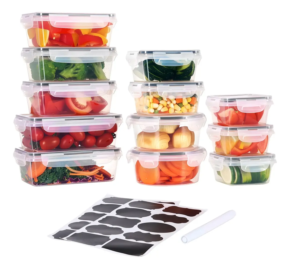 contenedor hermetico comidarecipientes almacenamiento 12pz