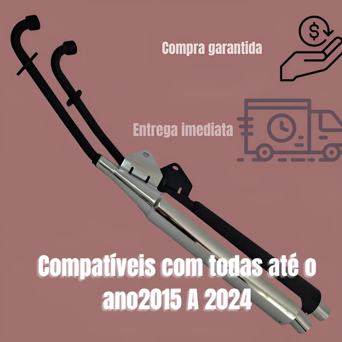 Escapamento Esportivo F1 Fortuna Honda Pop110todas Preto Cro