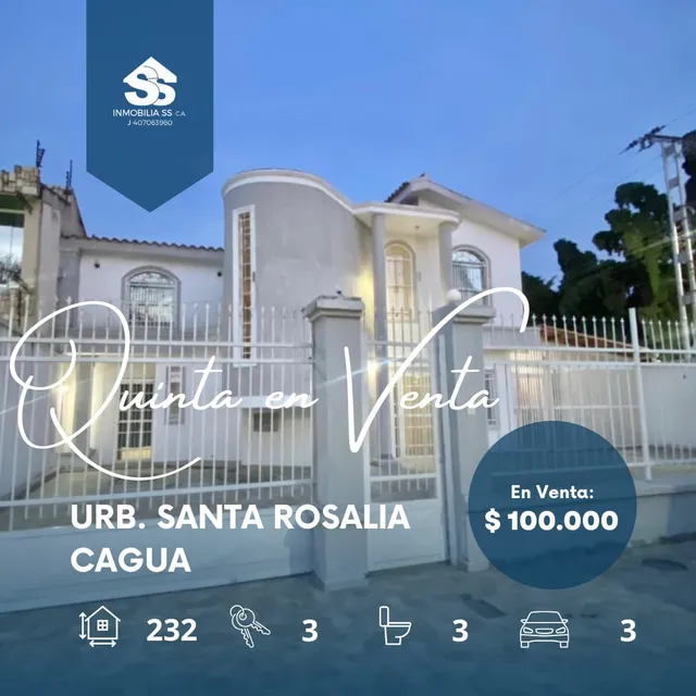 Se Vende Quinta - Urb Santa Rosalía - Cagua - Aragua