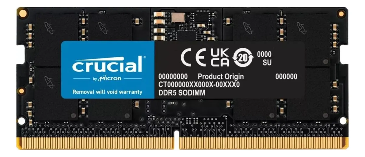CRUCIAL BASICS SODIMM DDR5 16GB 4800MHZ CL40 NEGRO