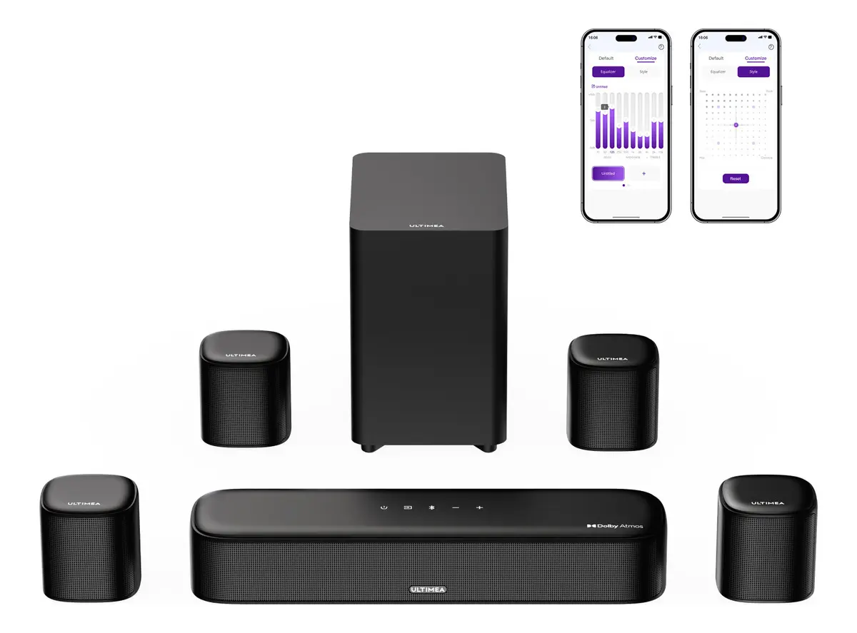 Barra de Sonido Ultimea Aura A60 7.1 Dolby Atmos Negro Bluetooth HDMI eARC