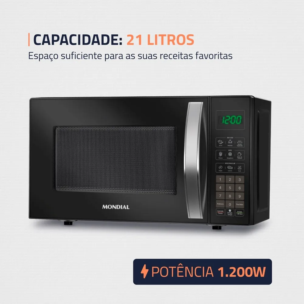 Micro-ondas 21 Litros Mondial 1200W - Mo-01-21-B - Imagem 4