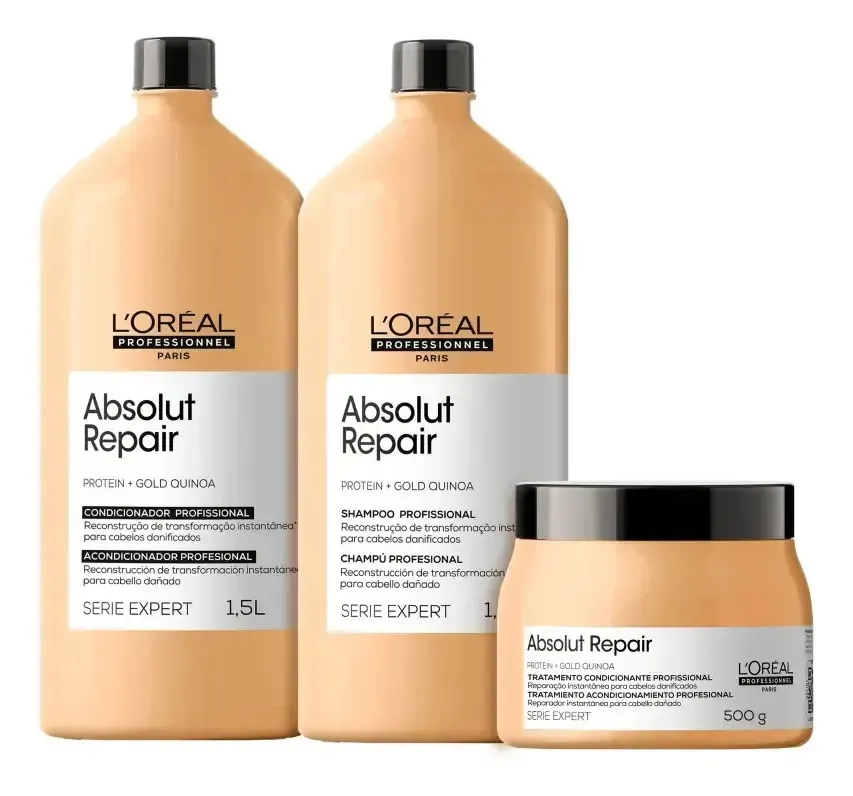 Kit Profissional L´Oréal Absolut Repair - Shampoo 1.5 L Cond 1.5 L e Másc 500 g