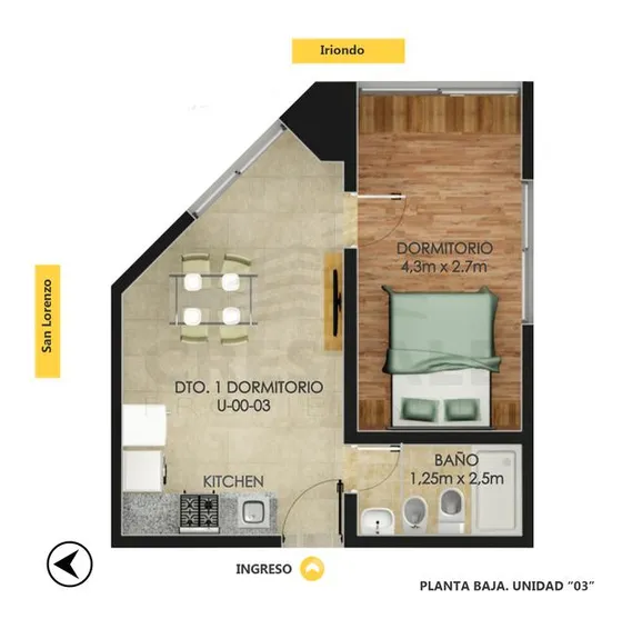 Departamento 1 Dormitorio En Venta - Rosario