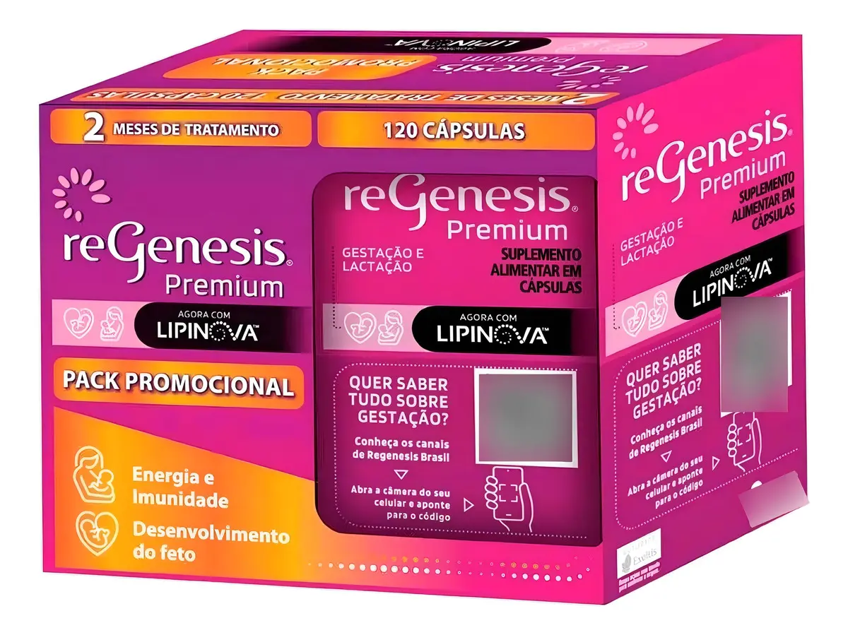 Suplemento Nutricional Exeltis ReGenesis Premium Ômega 3 Gestantes 120 Cápsulas