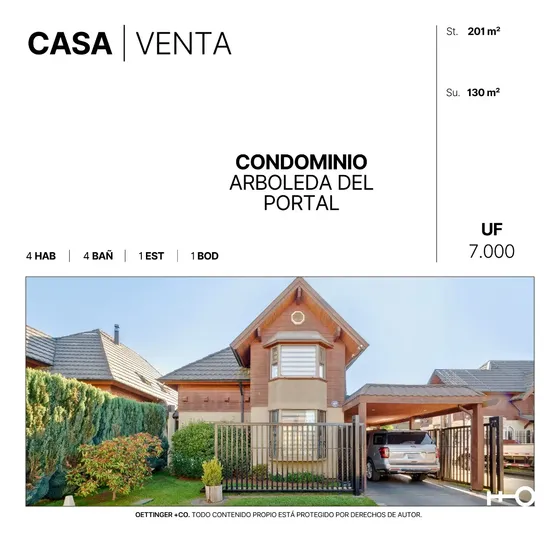 Casa En Venta - Condominio Arboleda Del Portal