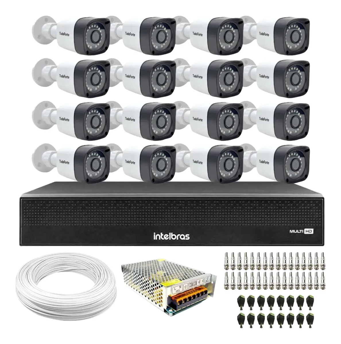 Kit CFTV 16 Câmeras Full HD DVR 16 Canais Mhdx 3116-c