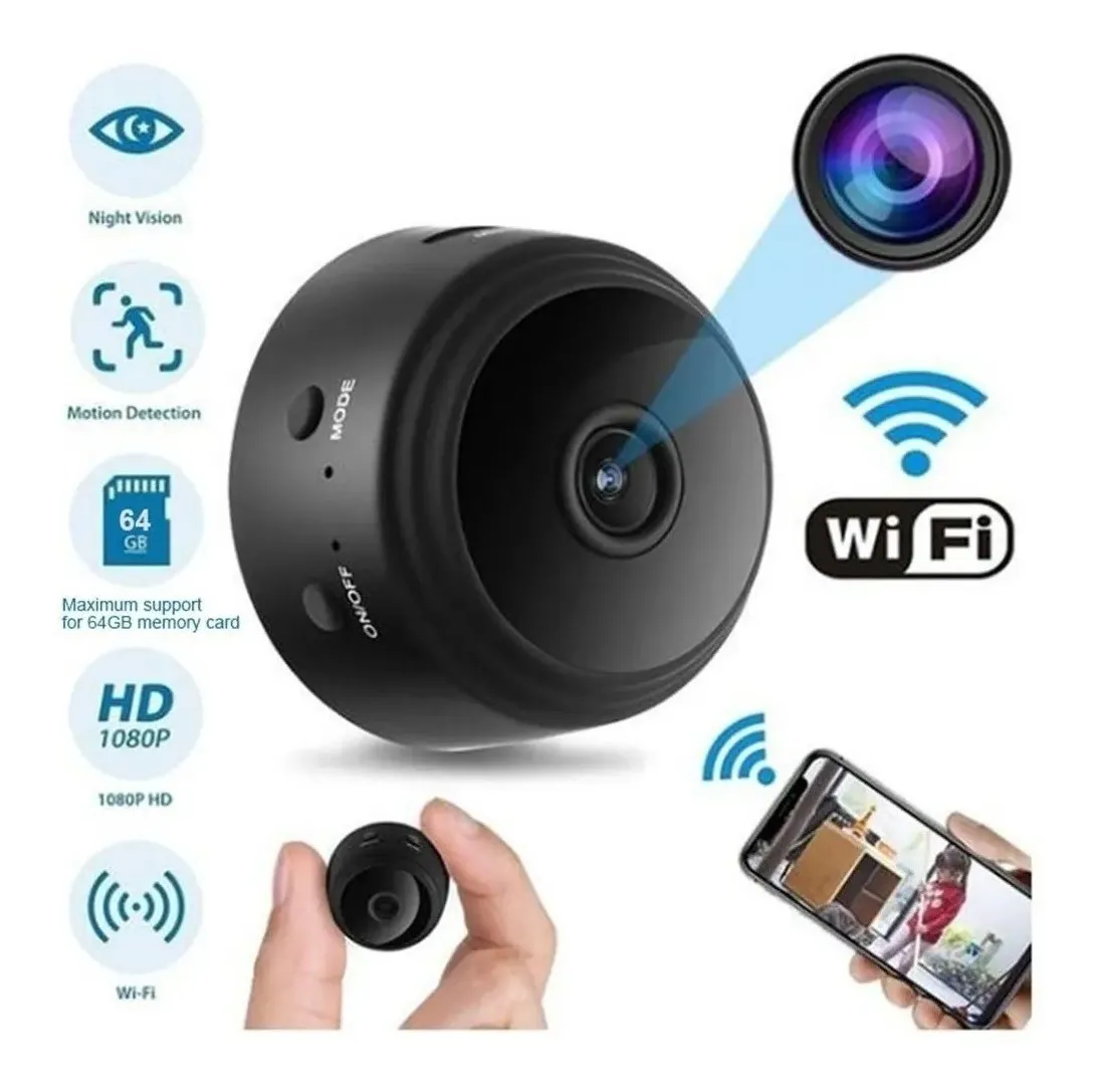 Mini Cámara Wifi Espía Hd 1080p Imán Soporte Compacta