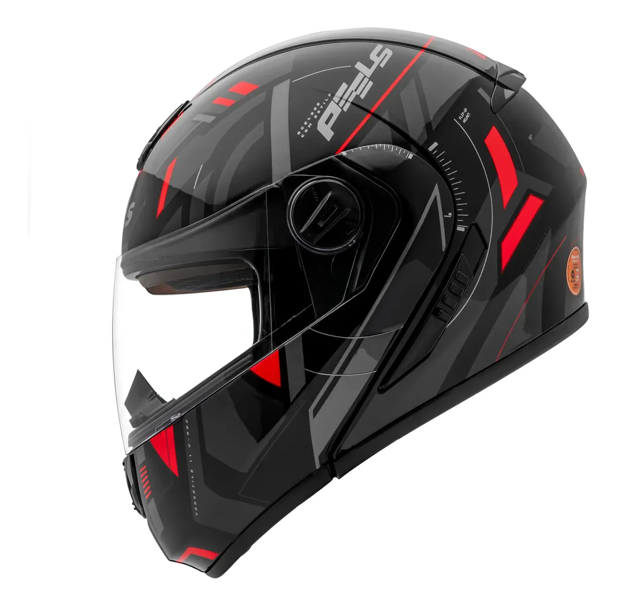 Capacete Articulado Robocop Escamoteável Peels Urban Sinc 2 Vermelho C Óculos Solar Interno — foto 5