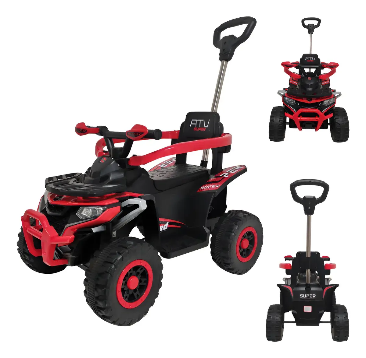 Carrinho Quadriciclo Infantil C/empurrador Ride On Maxi Toys