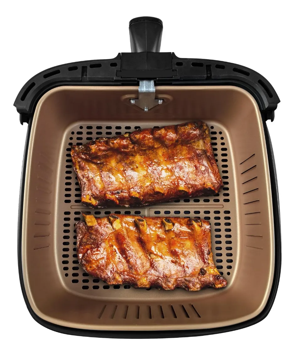 Air Fryer Philco 9l 2000w Cesto Quadrado Gold Paf90b Cor Preto - Imagem 4