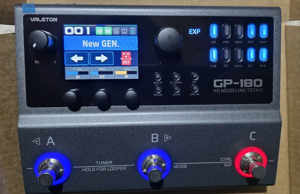 Processador De Guitarra Multiefeitos Valeton Gp-180 Hd (48khz