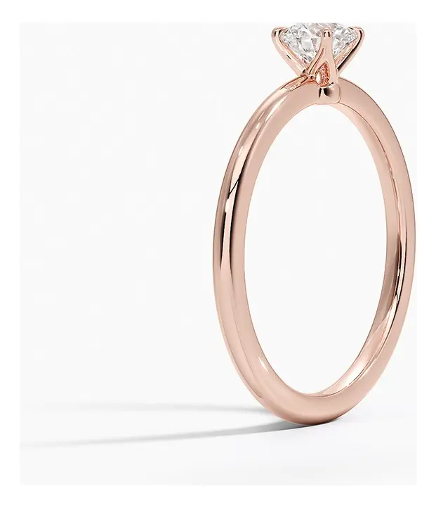 Anel Solitário Ouro 18K Rosa Diamante 15 Pontos Aurea Diamonds — foto 2