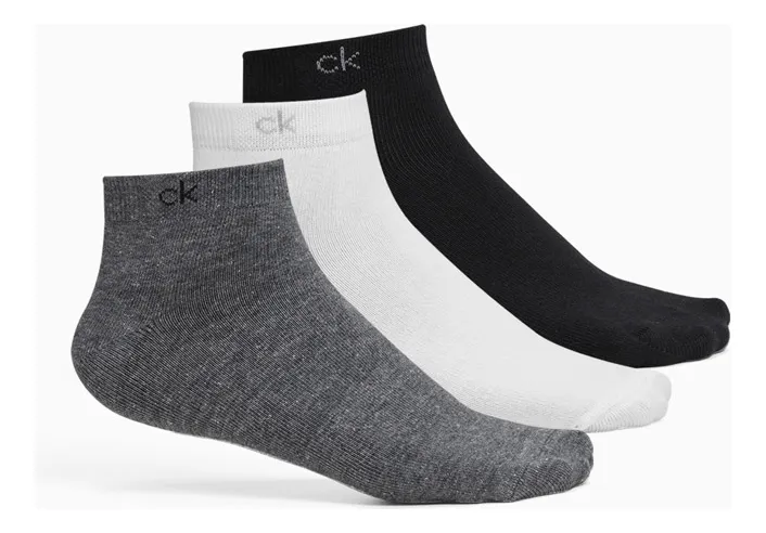 Kit 3 Pares De Meia Cano Curto Calvin Klein Undm23.01