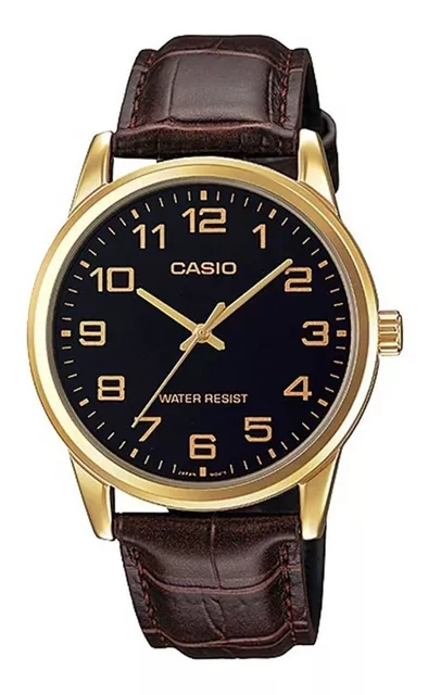 Casio MW240-1BV Reloj de cuarzo negro con pantalla analógica fácil de leer  para hombre, Negro/Negro, MW240-1BV