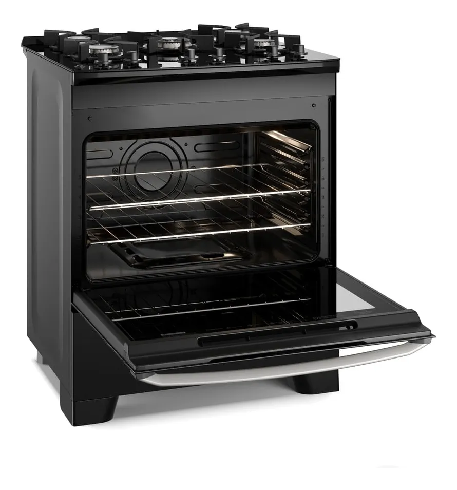 Fogão 5 Bocas Electrolux Preto Efficient Mesa de Vidro PerfectCook e Grades de Ferro (FE5GB) Bivolt - Imagem 4