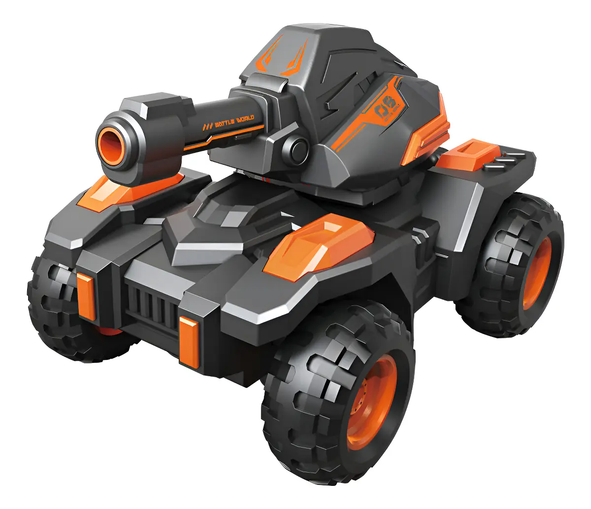 Carro Controle Remoto Infantil Tanque Bomb Laranja Maxi Toys
